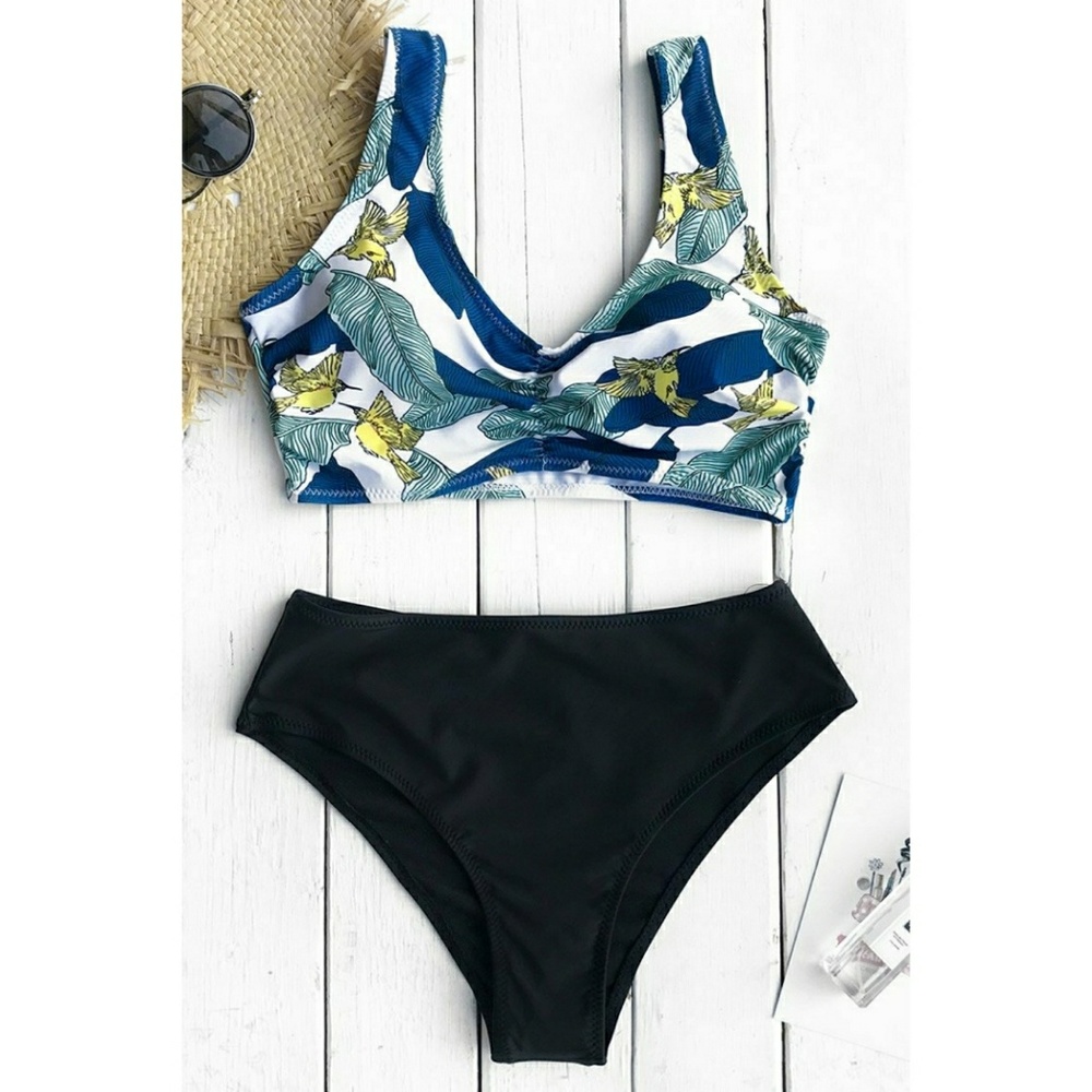 NWT Cupshe Floral Bird Bikini Set